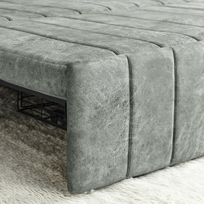 82.3'' Velvet 3 Seater Sofa with Rolled Arms, Pull-Out Queen Bed, Two Drawers and Two Pillows