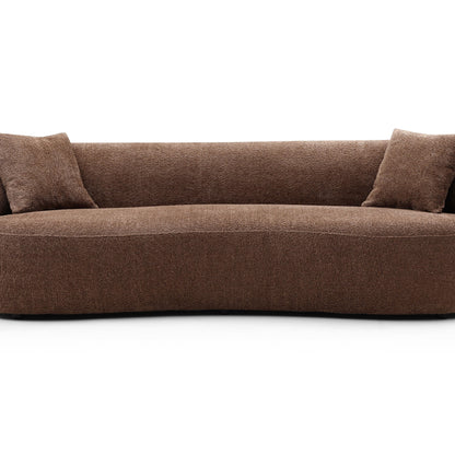 86.61in 3 Seater Modern Curved Upholstered Fabric Sofa Courch