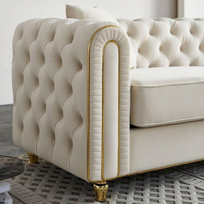 86'' W Luxury Modern Tufted Sofa with 2pcs of toss pillows for Living Room ,Bedroom