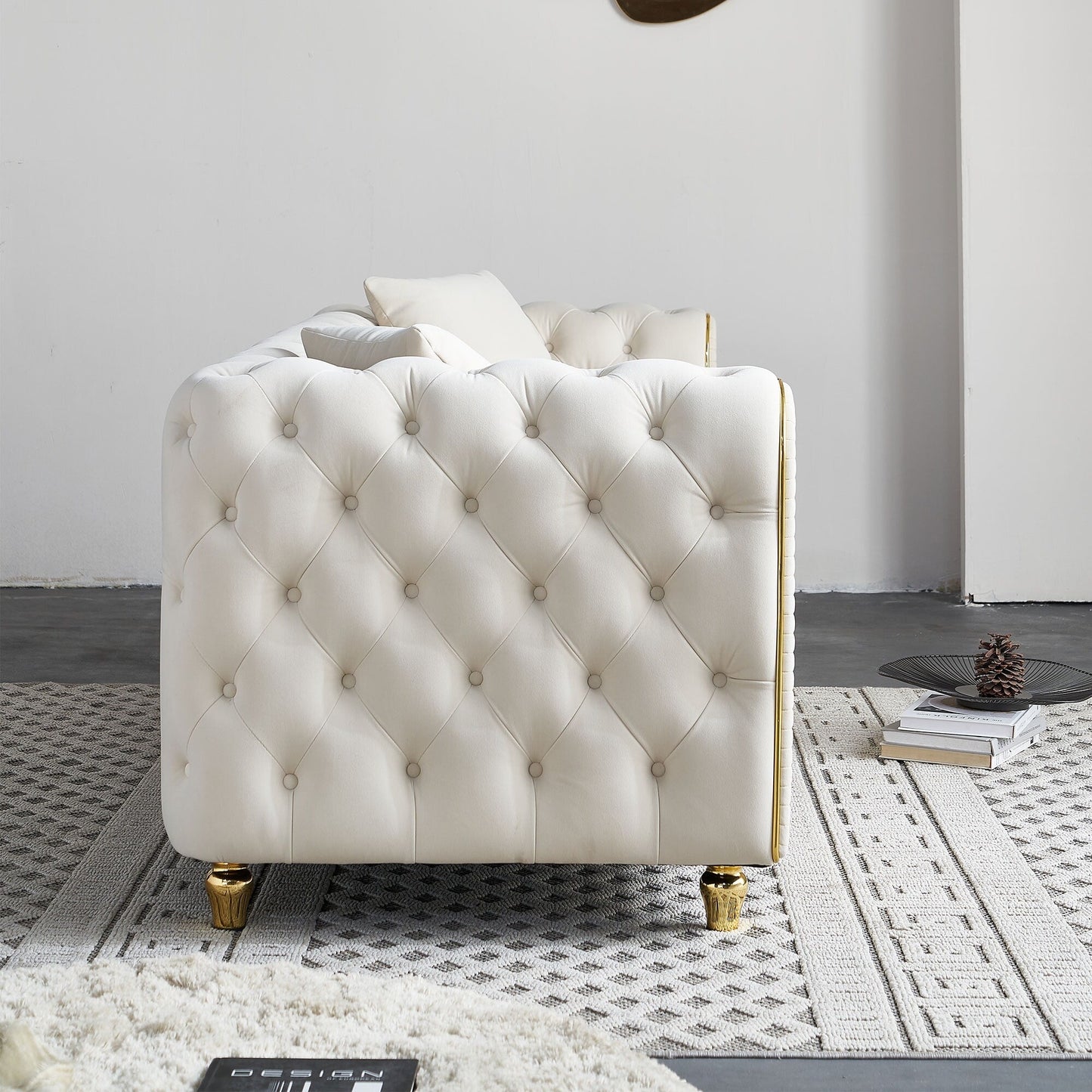 86'' W Luxury Modern Tufted Sofa with 2pcs of toss pillows for Living Room ,Bedroom