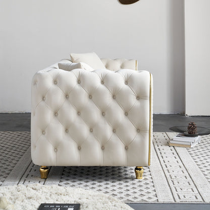 86'' W Luxury Modern Tufted Sofa with 2pcs of toss pillows for Living Room ,Bedroom