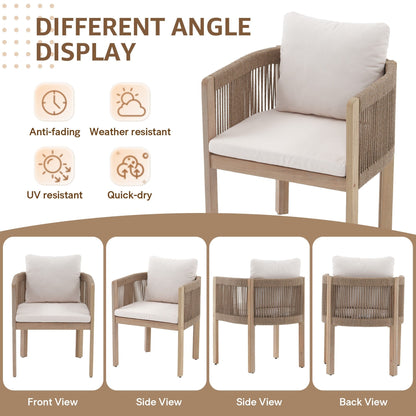 9 - Piece Wooden Outdoor Dining Set with Cushions