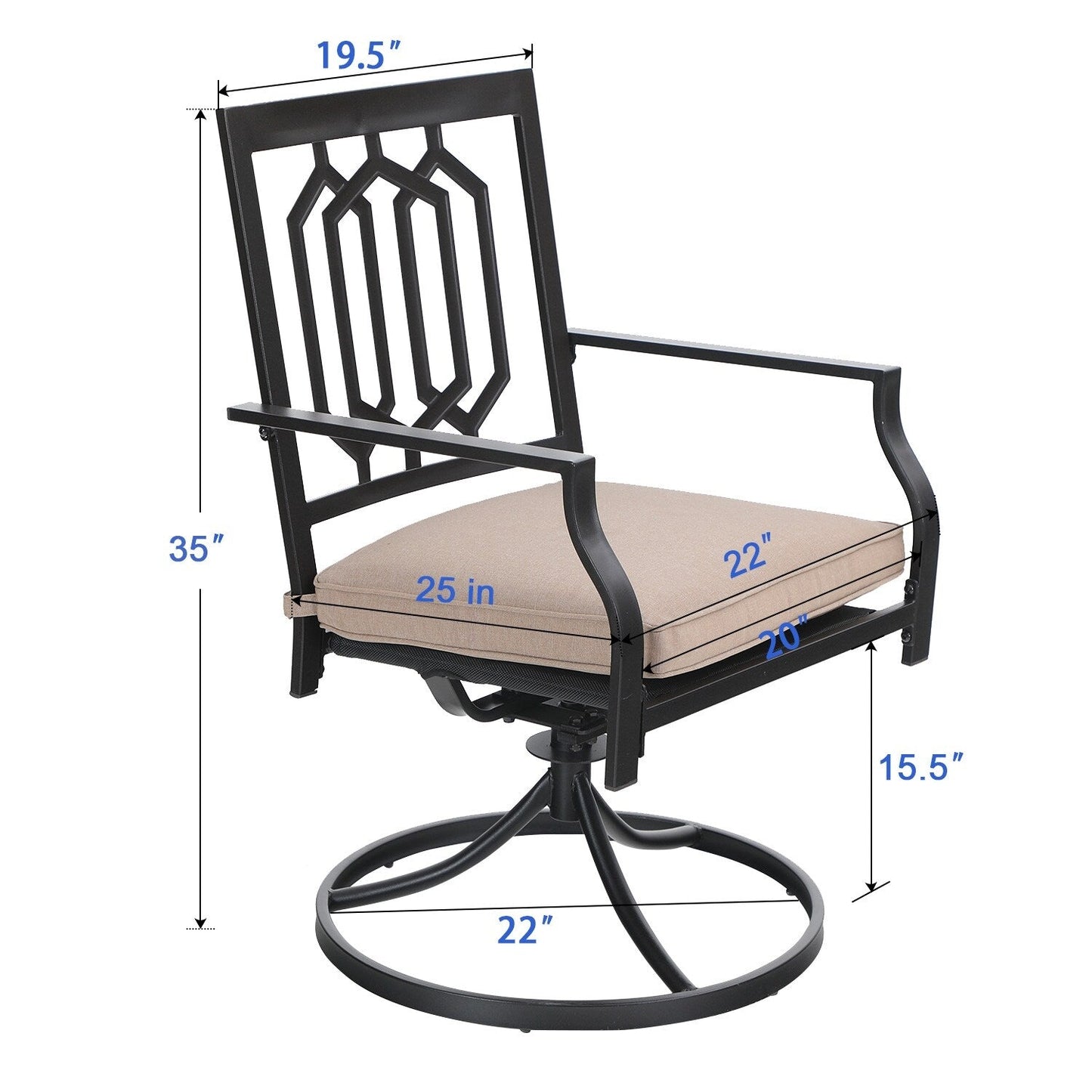MAISON ARTS 9-Piece Patio Dining Set, 60 Inch Square Metal Table and 8 Swivel Dining Chairs