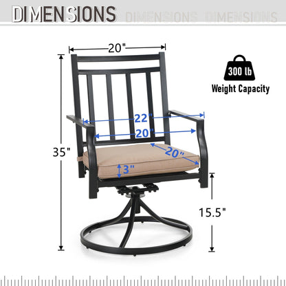 MAISON ARTS 9-Piece Patio Dining Set, 60 Inch Square Metal Table and 8 Swivel Dining Chairs