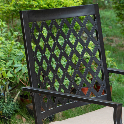 MAISON ARTS 9-Piece Patio Dining Set, 60 Inch Square Metal Table and 8 Swivel Dining Chairs