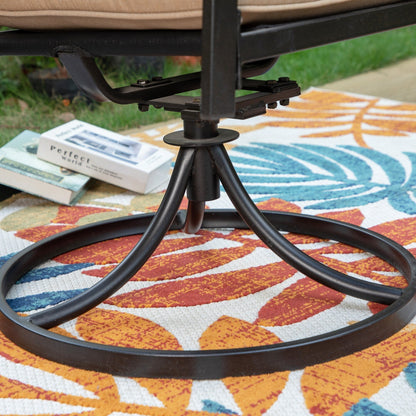 MAISON ARTS 9-Piece Patio Dining Set, 60 Inch Square Metal Table and 8 Swivel Dining Chairs