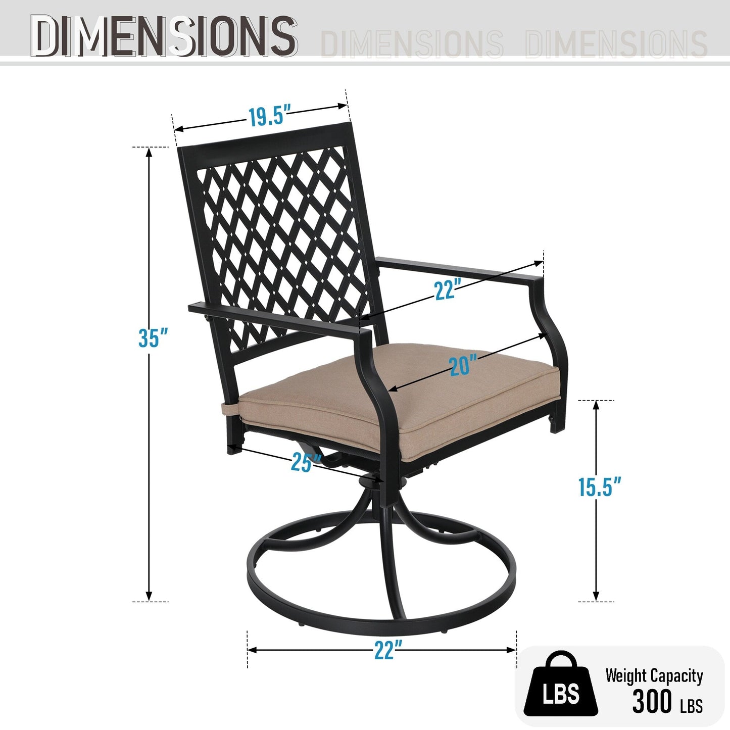 MAISON ARTS 9-Piece Patio Dining Set, 60 Inch Square Metal Table and 8 Swivel Dining Chairs