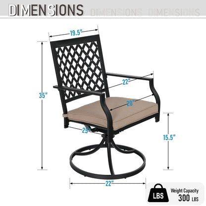 MAISON ARTS 9-Piece Patio Dining Set, 60 Inch Square Metal Table and 8 Swivel Dining Chairs