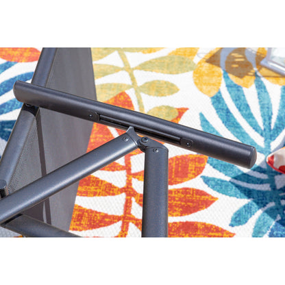 9-Piece Patio Dining Set, Metal Table and Foldable Sling Dining Chairs with 7 Levels Adjustable