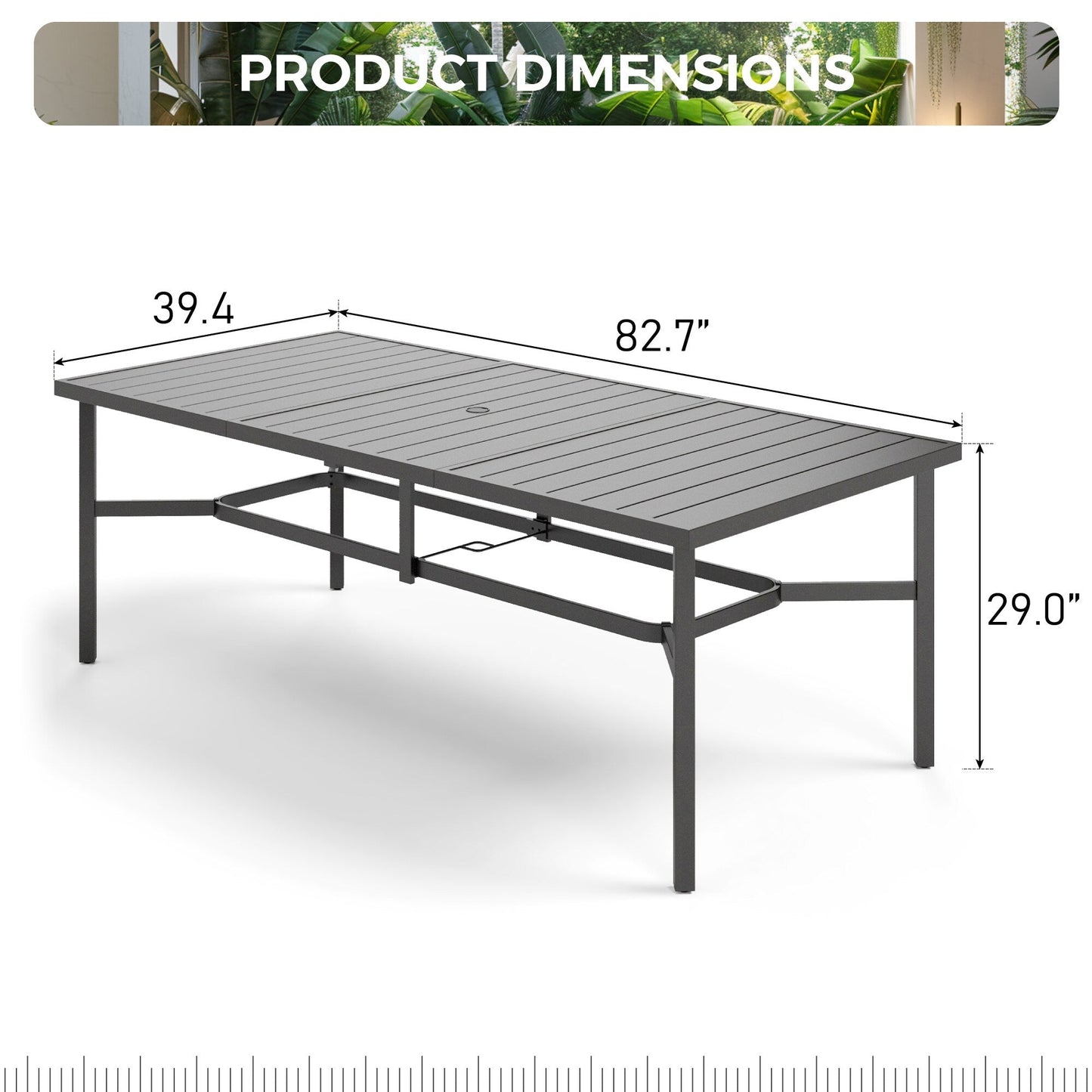 9-Piece Patio Dining Set, Metal Table and Foldable Sling Dining Chairs with 7 Levels Adjustable