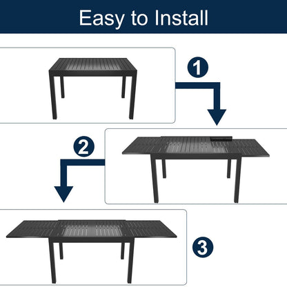 9 Pieces Outdoor Dining Set with Extendable Dining Table