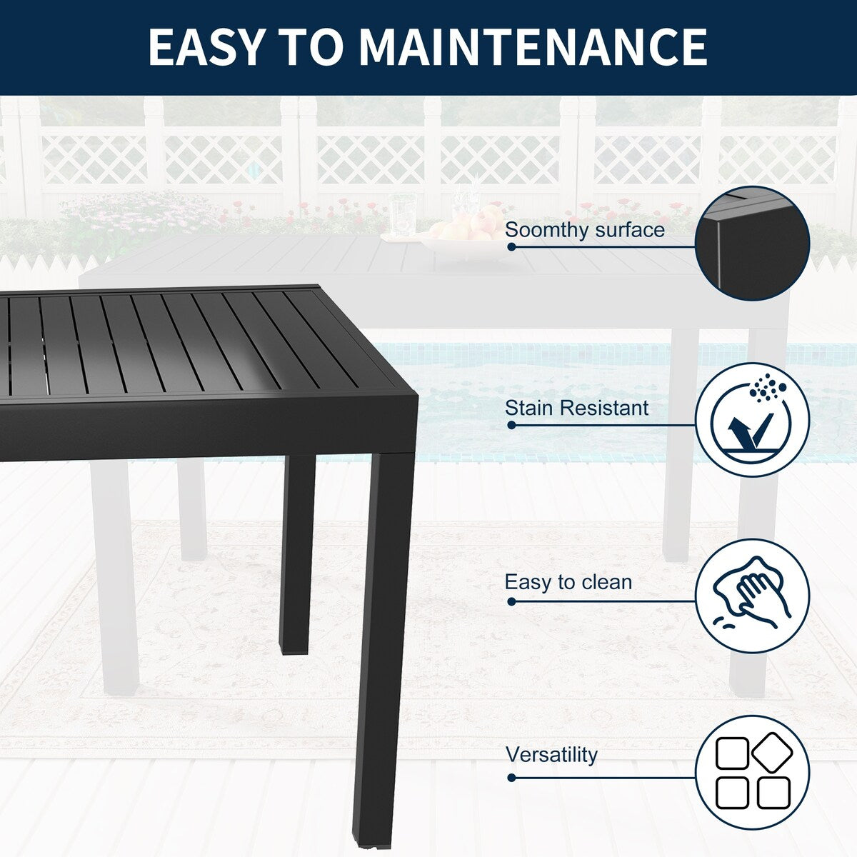 9 Pieces Outdoor Dining Set with Extendable Dining Table