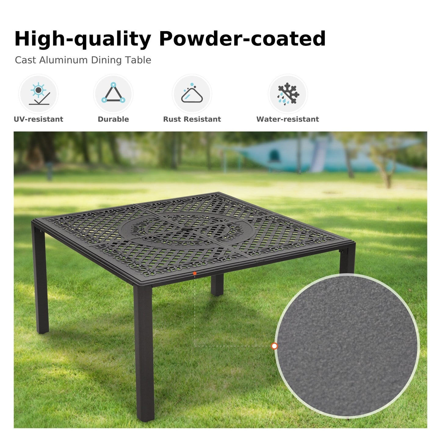 9 Pieces Patio Dining Set Outdoor Rattan Wicker Dining Furniture Set with Umbrella Hole