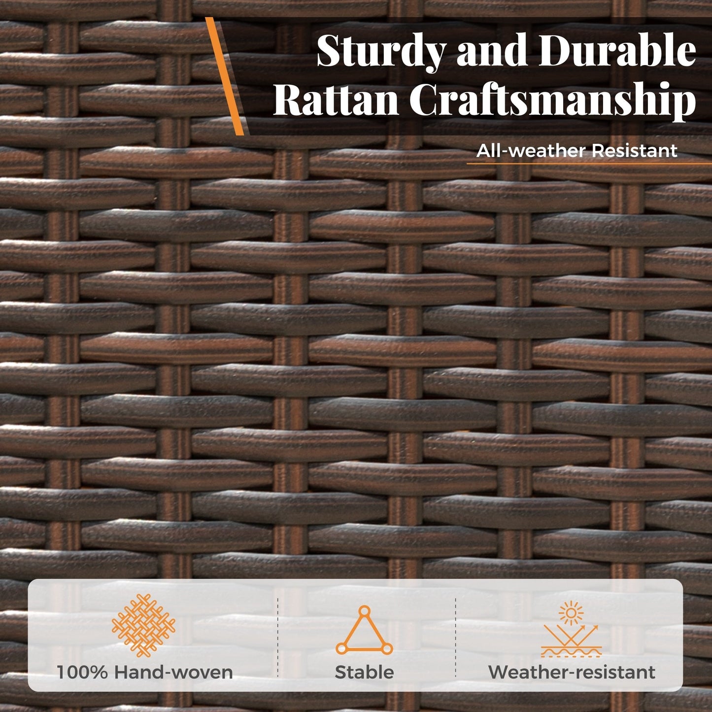 9 Pieces Patio Dining Set Outdoor Rattan Wicker Dining Furniture Set with Umbrella Hole