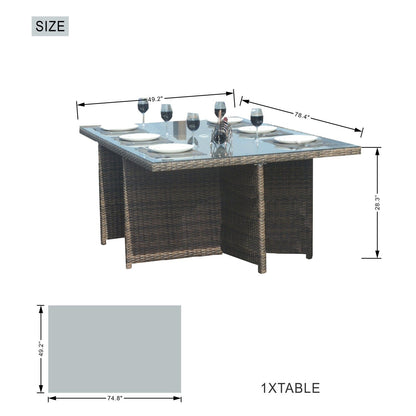9-piece Outdoor Dining Table Set with Cushions