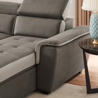 96 Wide Sleeper Sofa Chaise Reversible with Pull-Out Bed