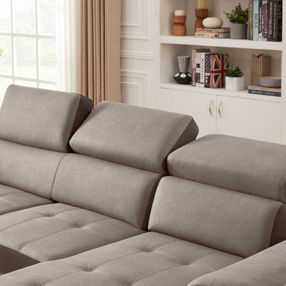 96 Wide Sleeper Sofa Chaise Reversible with Pull-Out Bed