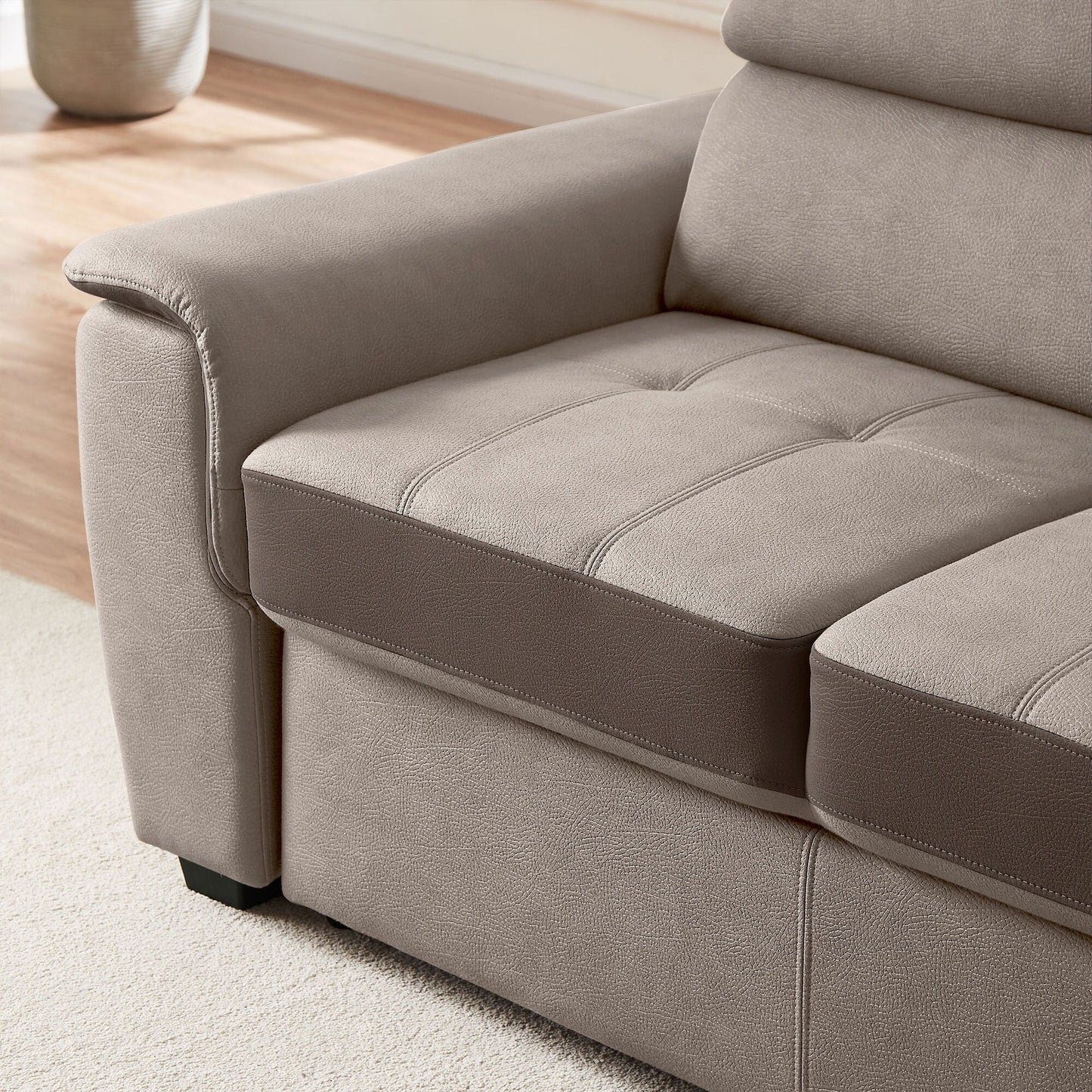 96 Wide Sleeper Sofa Chaise Reversible with Pull-Out Bed