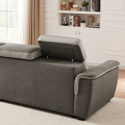 96 Wide Sleeper Sofa Chaise Reversible with Pull-Out Bed