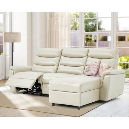 AECOJOY Power Reclining Sectional Sofa, PU Leather Sleep Sofa Bed with Storage Chaise, Adjustable Backrest & Footrest