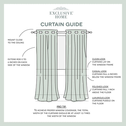 ATI Home Kochi Light Filtering Linen Blend Grommet Top Curtain Panel Pair