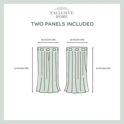 ATI Home Kochi Light Filtering Linen Blend Grommet Top Curtain Panel Pair