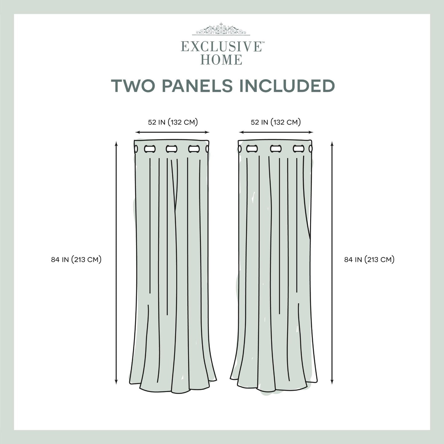 ATI Home Kochi Light Filtering Linen Blend Grommet Top Curtain Panel Pair