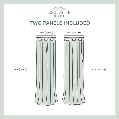 ATI Home Kochi Light Filtering Linen Blend Grommet Top Curtain Panel Pair