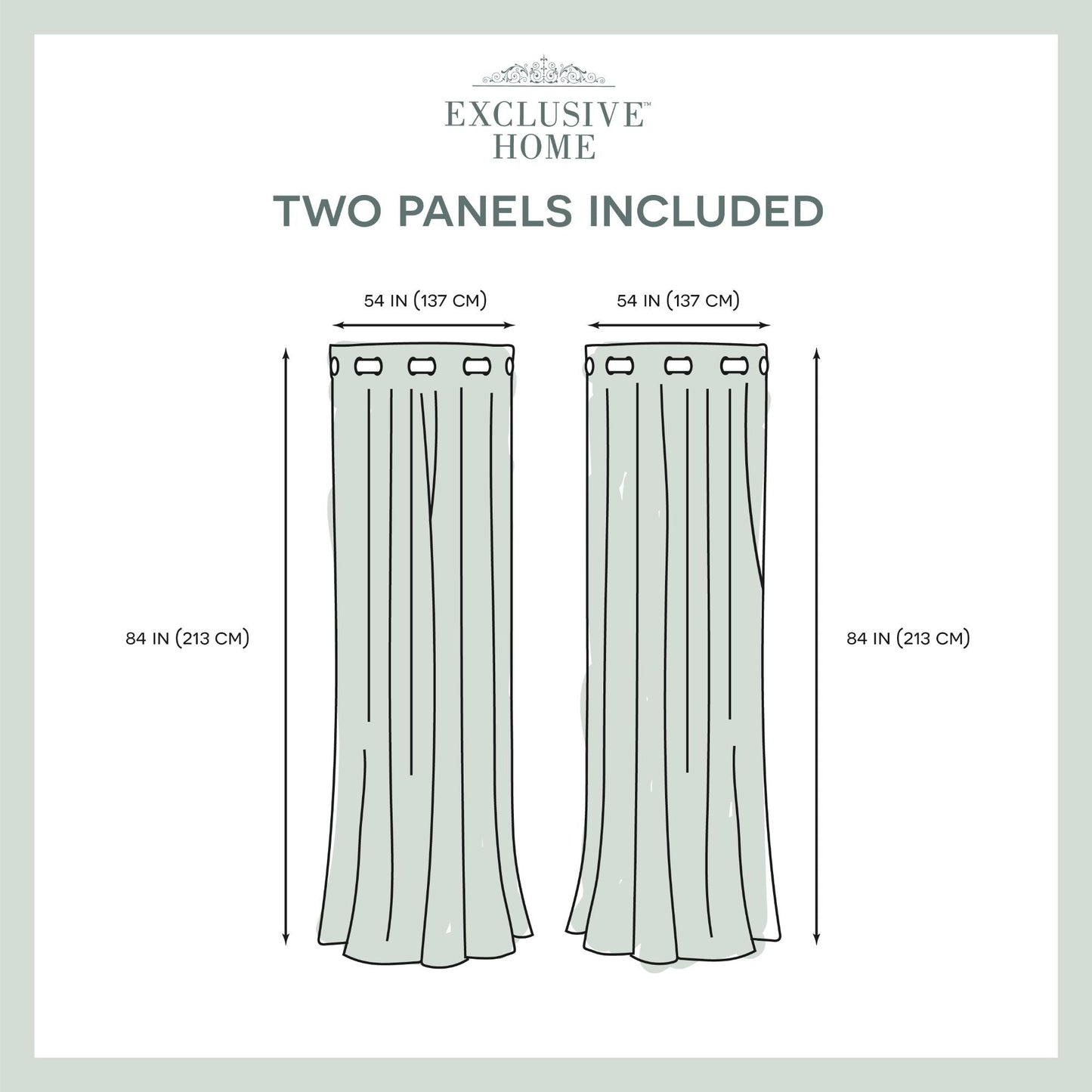 ATI Home Kochi Light Filtering Linen Blend Grommet Top Curtain Panel Pair