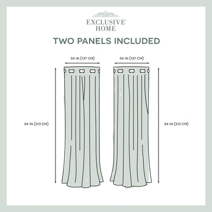 ATI Home Kochi Light Filtering Linen Blend Grommet Top Curtain Panel Pair