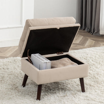 HOMYKA Accent Lounge Chair with Adjustable Backrest Storage Ottoman