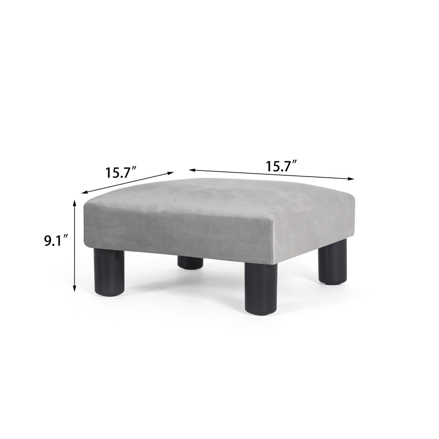 Adeco Ottoman Upholstered Fabric Footrest Pet Steps Dog Stair Stool