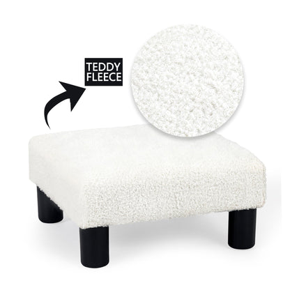Adeco Ottoman Upholstered Fabric Footrest Pet Steps Dog Stair Stool