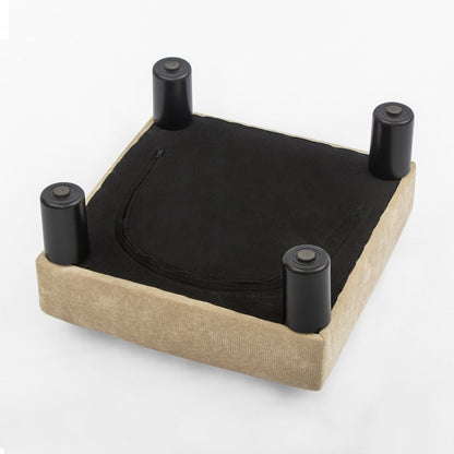 Adeco Ottoman Upholstered Fabric Footrest Pet Steps Dog Stair Stool