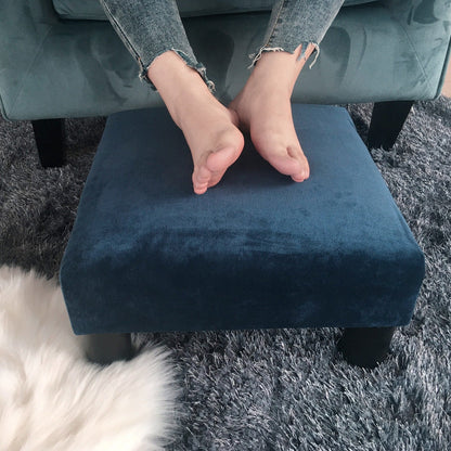 Adeco Ottoman Upholstered Fabric Footrest Pet Steps Dog Stair Stool