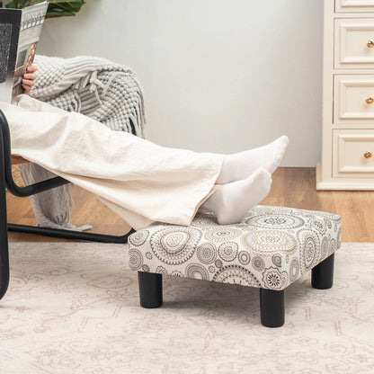 Adeco Ottoman Upholstered Fabric Footrest Pet Steps Dog Stair Stool