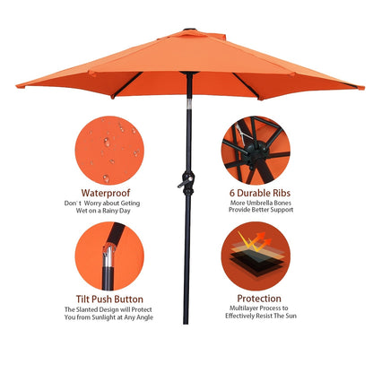Ainfox 7.5ft Patio Umbrella Outdoor Umbrella Tilt Multi-color Without Base
