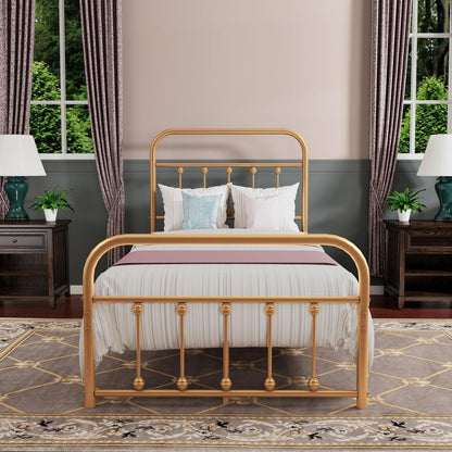 Alazyhome Simple Vintage Metal Platform Bed Frame, Easy-Assembly