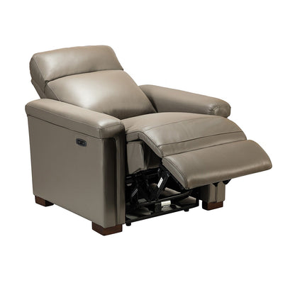 Alicia 34.65 Wide Contemporary Classic Genuine Leather Power Recliner With USB Port (Set of 2)