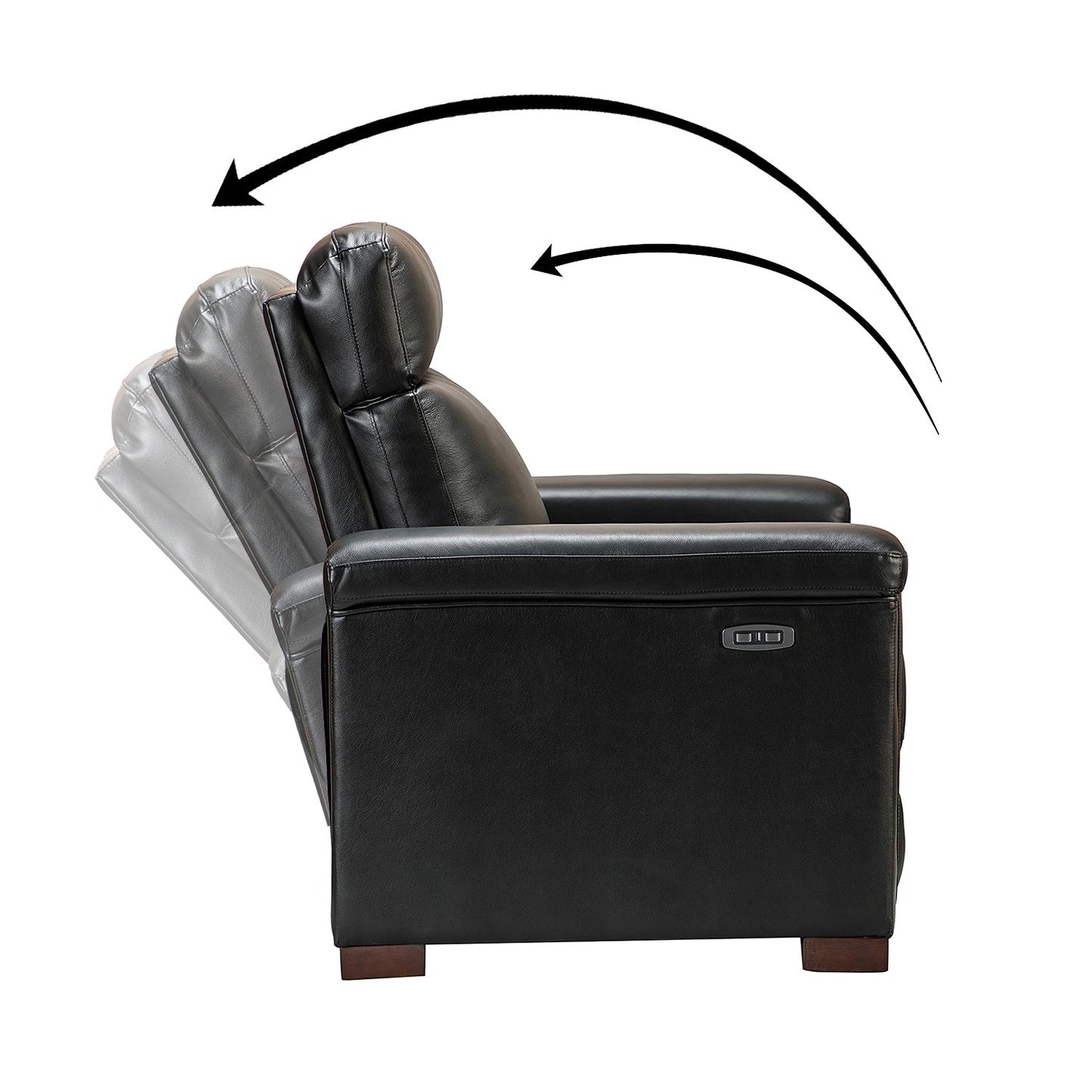 Alicia 34.65 Wide Contemporary Classic Genuine Leather Power Recliner With USB Port (Set of 2)