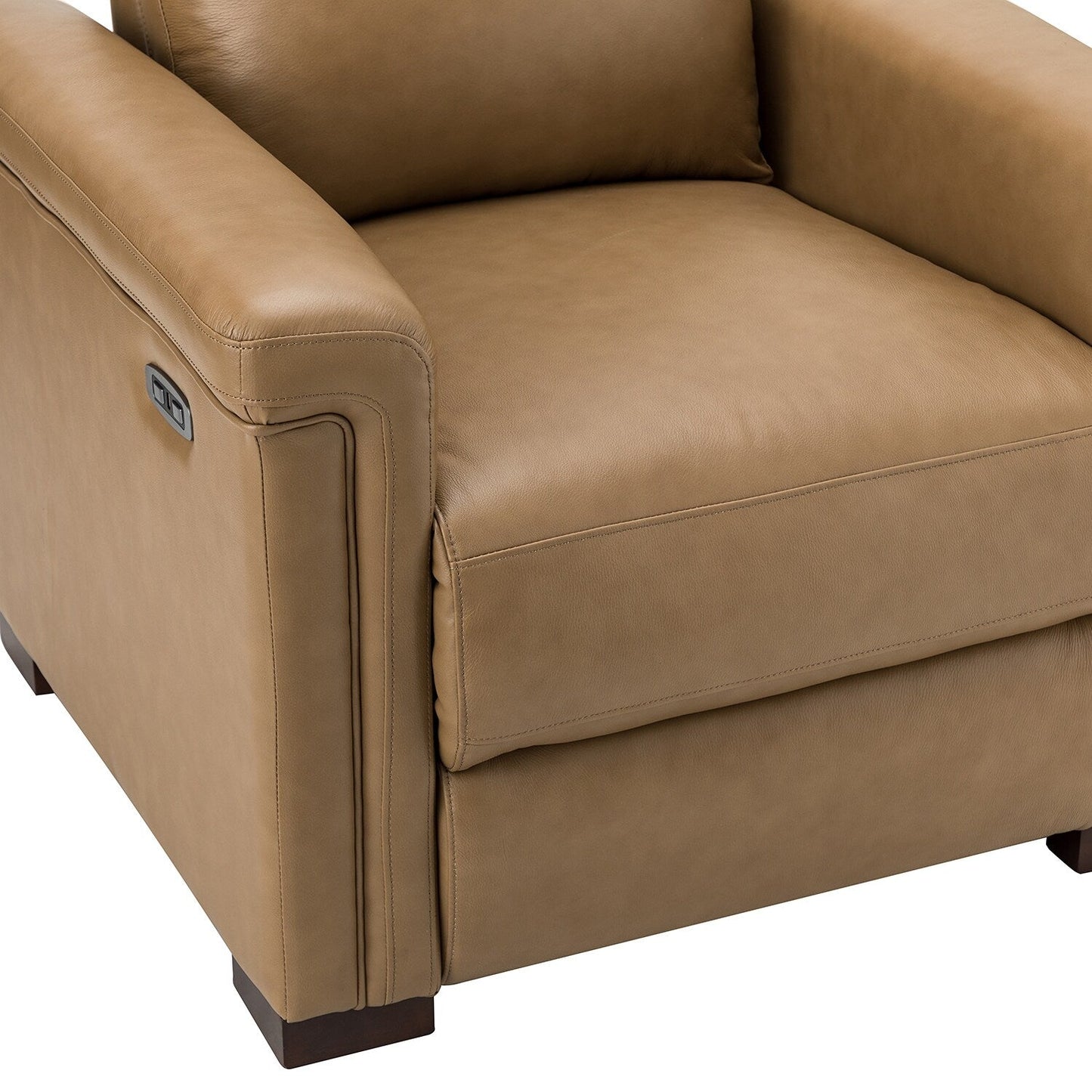 Alicia 34.65 Wide Contemporary Classic Genuine Leather Power Recliner With USB Port (Set of 2)