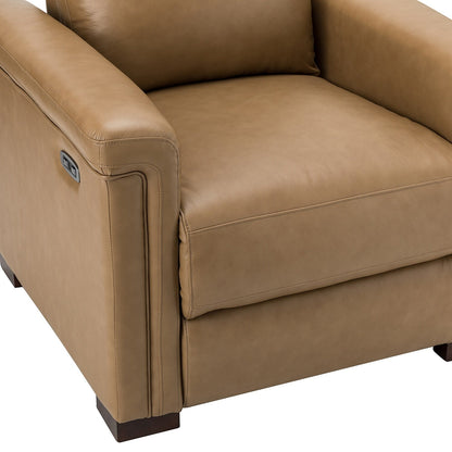Alicia 34.65 Wide Contemporary Classic Genuine Leather Power Recliner With USB Port (Set of 2)
