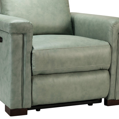 Alicia 34.65 Wide Contemporary Classic Genuine Leather Power Recliner With USB Port (Set of 2)