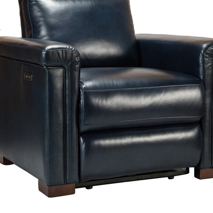 Alicia 34.65 Wide Contemporary Classic Genuine Leather Power Recliner With USB Port (Set of 2)