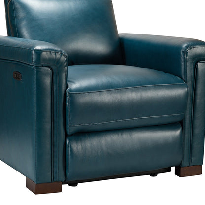 Alicia 34.65 Wide Contemporary Classic Genuine Leather Power Recliner With USB Port (Set of 2)