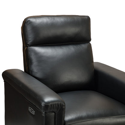 Alicia 34.65 Wide Contemporary Classic Genuine Leather Power Recliner With USB Port (Set of 2)