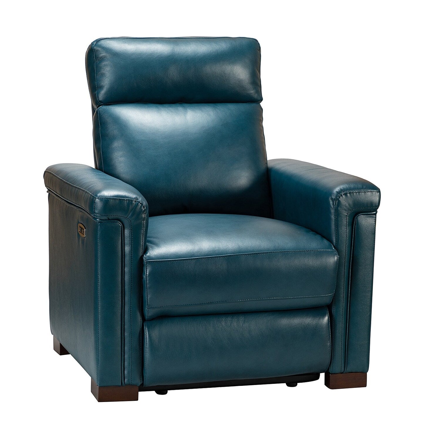 Alicia 34.65 Wide Contemporary Classic Genuine Leather Power Recliner With USB Port (Set of 2)