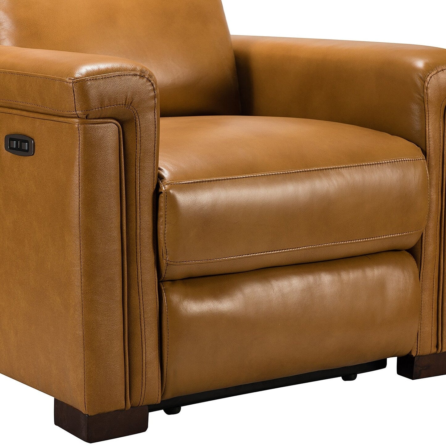Alicia 34.65 Wide Contemporary Classic Genuine Leather Power Recliner With USB Port (Set of 2)