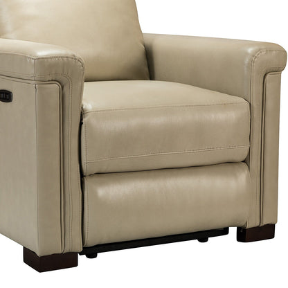 Alicia 34.65 Wide Contemporary Classic Genuine Leather Power Recliner With USB Port (Set of 2)