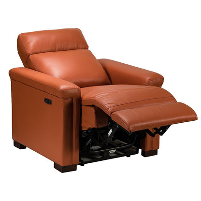 Alicia 34.65 Wide Contemporary Classic Genuine Leather Power Recliner With USB Port (Set of 2)